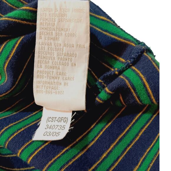 Y2K VINTAGE TOMMY HILFIGER Top Blouse Plus 3X VNeck Green Blue Flowy Casual Work - Picture 7 of 9